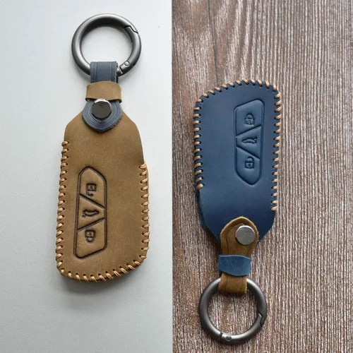 Miniatura 5 de Funda de cuero para llavero de automóvil con llavero para Volkswagen VW Golf 8 Mk8 Gti Gtd Seat Ateca Skoda funda para llave de coche con control