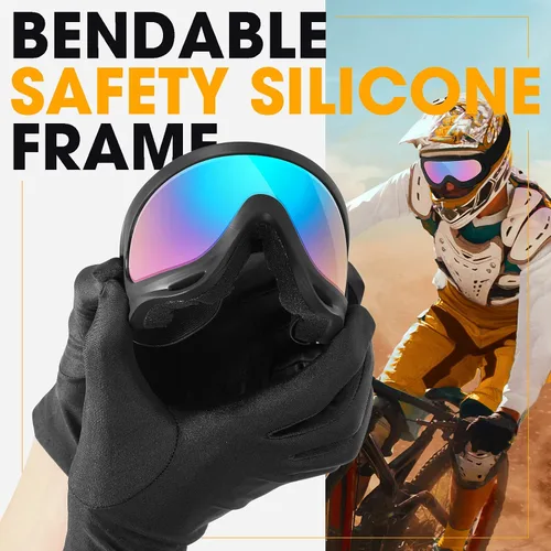 Miniatura 4 de MAMBAOUT Gafas de motocicleta para niños, paquete de 2 gafas de carreras todoterreno para niños y niñas