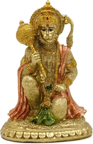 alikiki Estatua hindú Ramayana Hanuman - 6.1 pulgadas de alto, estatua de dios indio hinduismo, devoto, señor Rama, santuario, altar, decoración,
