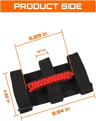 Miniatura 6 de Savadicar 2 asas de agarre de barra enrollable para Jeep Wrangler YJ TJ JK JKU JL JLU & Gladiator JT 1987-2023, accesorios interiores, negro y rojo
