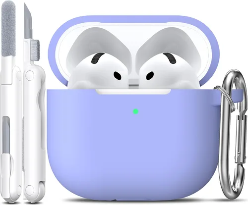 Miniatura 15 de R-fun Funda para AirPods 4 con kit de limpieza, funda protectora completa de silicona suave, compatible con AirPods 4 Gen, verde bosque C Bosque