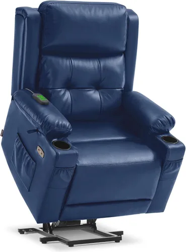 Miniatura 13 de MCombo Lay Flat 7661 - Silla reclinable con triple motor y calefacción y masaje, reposacabezas ajustable para personas mayores, posición infinita