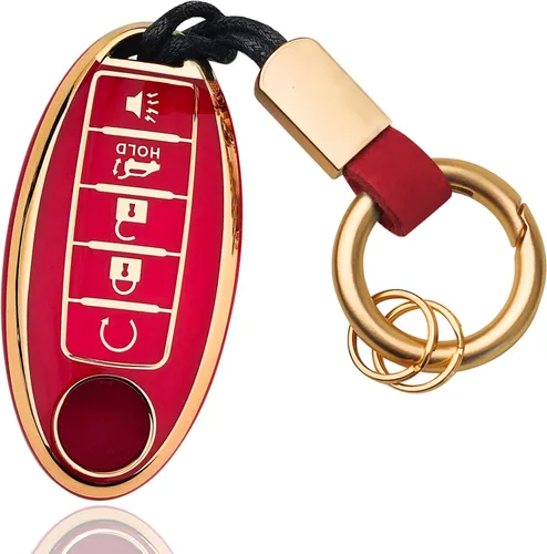 Miniatura 8 de OLLEN Funda para llavero de TPU de 4 botones con anillo sin tornillos, apta para Nissan Altima Sentra Maxima Murano Rogue Armada Pathfinder, funda