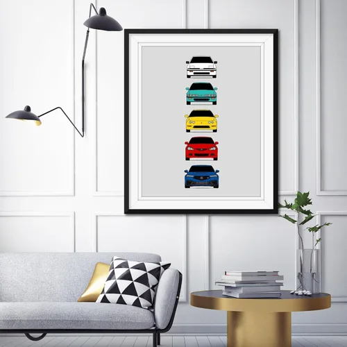 Miniatura 3 de Custom Car Posters Póster hecho a mano compatible con Acura Integra Evolution Generations e impresión de Acura Integra, multicolor, 8 x 10 pulgadas