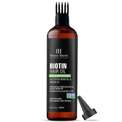 Botanic Hearth Aceite de biotina para el crecimiento del cabello y aceites de tratamiento capilar | Tratamiento fortalecedor seco, encrespado,