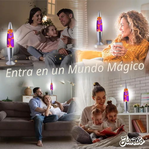 Miniatura 7 de Jambo – Lámpara de movimiento líquido, linda, entretenida, para niños y adultos (morada con cera amarilla y anaranjada, 16 pulgadas)