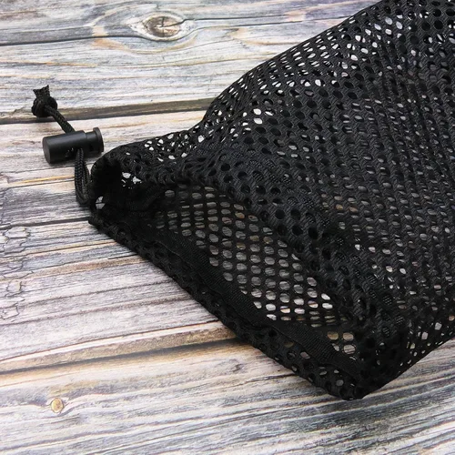 Miniatura 5 de SING F LTD Bolsa de almacenamiento para pelotas de golf, bolsa de malla de nailon para 48-56 pelotas - Cierre de cordón - Negro