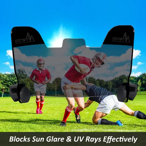 Miniatura 4 de MENOLY Visera de fútbol, visera de casco de fútbol juvenil, resistente a los arañazos, bloqueador UV, visera de protección facial para casco