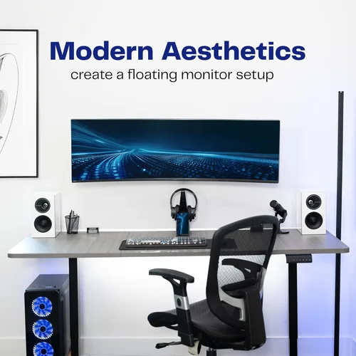 Miniatura 7 de VIVO Soporte de pared para monitor ultra ancho de movimiento completo, se adapta a pantallas ultra anchas de hasta 49 pulgadas y 44 libras, brazo