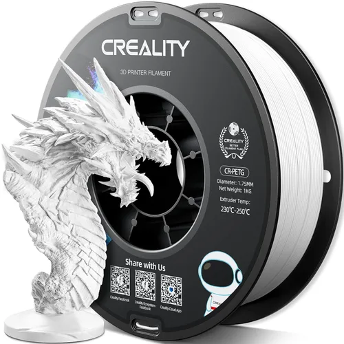 Filamento PETG oficial para impresora 3D Creality de 0.069 in, 2.2 lbs, alta precisión, fuerte dureza, inodoro, mejor flujo, impresión 3D a prueba