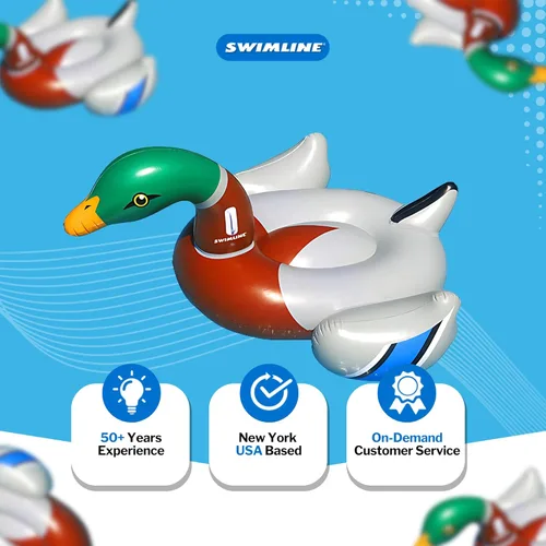 Miniatura 7 de SWIMLINE Flotador Original 90621 de Cisne Inflable Gigante para Piscina Flotador Montable de Descanso con Patas Estables Alas Grande Montable