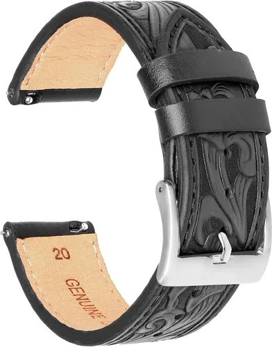 Miniatura 8 de Correa de reloj clásica con patrón retro de liberación rápida, 0.787 pulgadas y 0.866 pulgadas, para Samsung Galaxy Watch 6