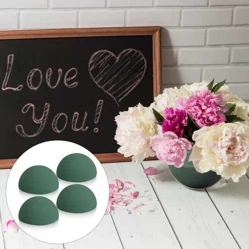 Miniatura 5 de Boao 4 piezas de bloque de espuma floral de medio balón verde, espuma floral húmeda y seca, bolas de espuma verde grandes para manualidades