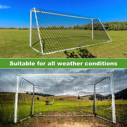 Miniatura 5 de Red de fútbol de nailon resistente, barrera deportiva fácil de instalar con cuerda y hebillas, 10 pies/15 pies/20 pies/30 pies/40 pies