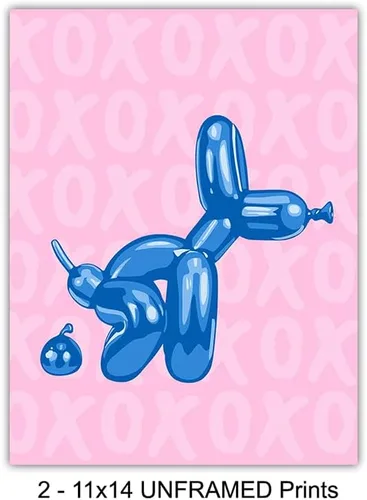 Miniatura 4 de Bonito Juego de Baño Rosa Azul 11x14 - Arte de Pared de Baño Funky Indie Moderno Preppy Divertido Decoraciones - Decoración de Baño Pequeño Estética