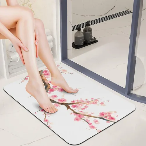 Miniatura 2 de Tapete de barro de diatomea de alta calidad, suave, súper absorbente con parte inferior antideslizante para baño, tocador, habitación de invitados