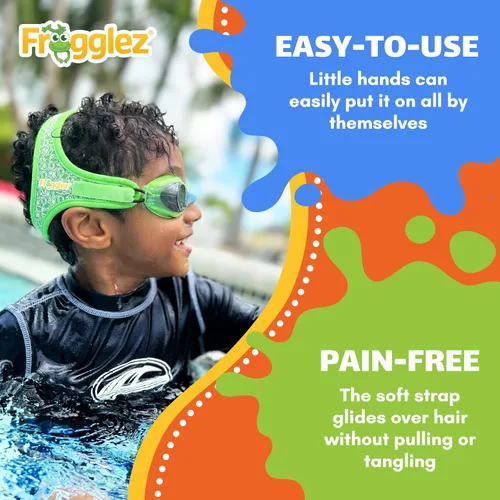 Miniatura 4 de Frogglez - Gafas de natación antivaho para niños menores de 10 años (de 3 a 10 años) recomendadas por instructores de natación; correa de primera