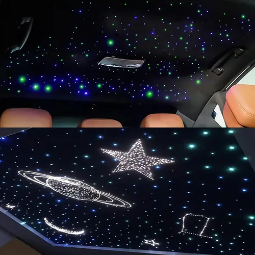 Miniatura 8 de AKEPO - Luces de fibra óptica de doble cabezal de 32 W de tamaño pequeño, 1100 piezas de fibras ópticas de 0.03 pulgadas en 13.1 pies+RGBW de fibra