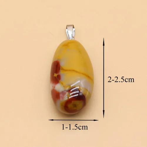 Miniatura 2 de QSLLER 20 piezas Colgantes de Piedras de Cristales Naturales Amatista Cuarzo Rosa Gemas Pulidas Lisas Dijes para Hacer Joyas DIY Collares Aretes