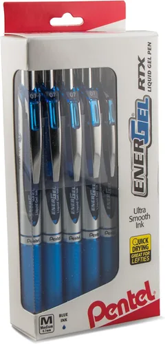 Pentel EnerGel RTX RT (BL77PC12M1) Pluma de gel líquido, con punta metálica media, de 0.7 milímetros, con tinta surtida. Caja de 12 unidades, con