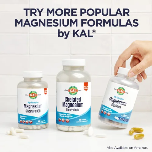 Miniatura 6 de KAL Cal-citrato +, citrato de calcio más vitamina D-3 y 500 mg de magnesio, soporte saludable para huesos y dientes, sin gluten y verificado
