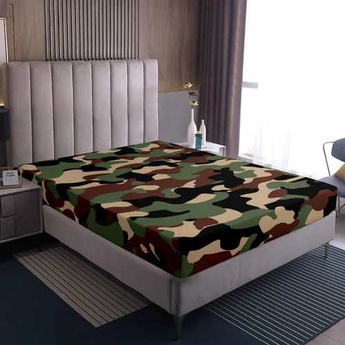 Miniatura 3 de Sábanas de camuflaje para niños, sábanas bajeras de camuflaje verde militar, juego de ropa de cama de camuflaje militar para niños, adolescentes