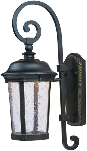 Miniatura 5 de Maxim 55024CDBZ Dover - Aplique de pared LED LED estilo mediterráneo de vidrio semillero para exteriores, 1 luz de 12 vatios, 26 pulgadas de alto x