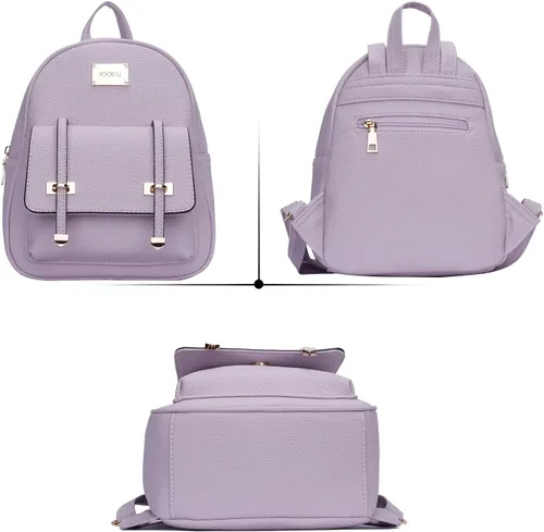 Miniatura 2 de KKXIU Mochila pequeña para mujer, bolso convertible de cuero para mujer