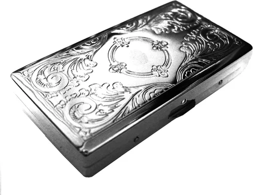 Paquete de estuches de cigarrillos grabados para diferentes ocasiones, elegante soporte de metal victoriano para tamaño regular, king y 100