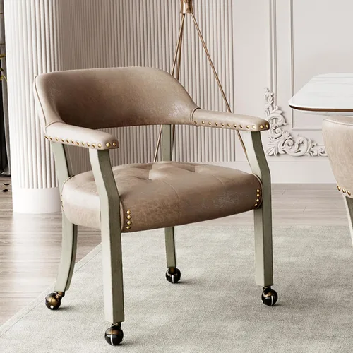 Miniatura 24 de Silla de comedor con ruedas, sillas de capitán con rodillos, juegos de dinette, sillas de póquer con ruedas, mesa de cocina, sillas rodantes, silla