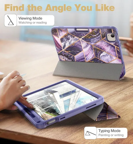 Miniatura 5 de SURITCH para iPad de 10.ª generación, funda de 10.9 pulgadas 2022, protector de pantalla integrado, soporte para Apple Pencil, imán, funda