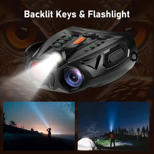 Miniatura 8 de JDZ Gafas de visión nocturna, prismáticos de visión nocturna 4K para adultos, pantalla HD de 4 pulgadas, alcance largo de 2600 pies, zoom 10X