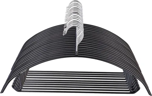 Miniatura 8 de Tosnail Paquete de 10 perchas antideslizantes para suéter con barra para pantalones, sin hoyuelos y arrugas para abrigo, camisa, organizador