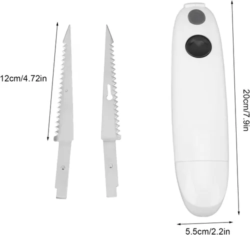 Miniatura 5 de Cuchillos de filete eléctricos con cuchillas, cuchillo de filete eléctrico inalámbrico con mango de agarre antideslizante, cargador y estuche