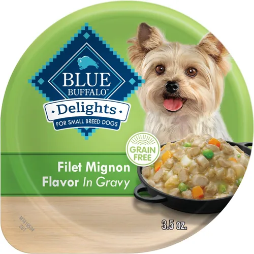Miniatura 22 de Blue Buffalo Delicias Copa de alimentos de perro mojada de la raza pequeña adulta natural, sabor de pollo asado en salsa abundante 3.5-oz