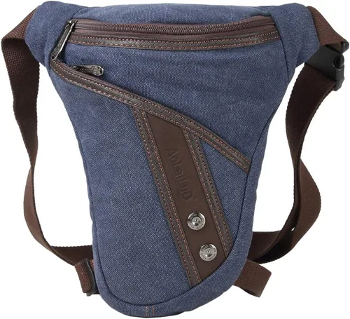 Miniatura 36 de Canvas Drop Leg Bag Outdoor Waist Pack for Men Women Tactical Military Motorcycle Bike Cycling Multi-Pocket Waist Fanny Pouch Travel Hiking Climbing