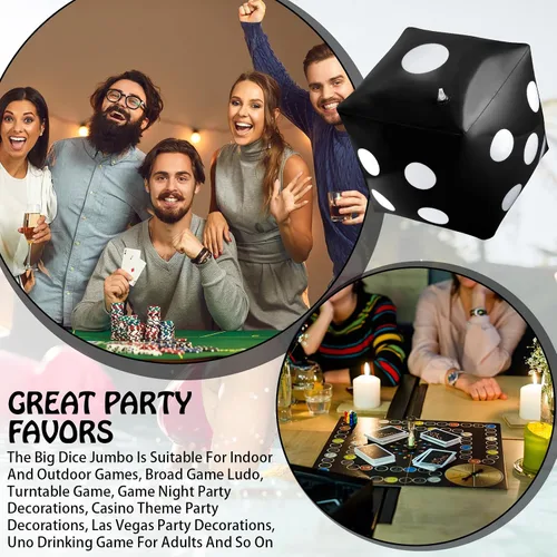 Miniatura 4 de Paquete de 3 dados inflables grandes jumbo gigantes para interiores y exteriores, juego de mesa Ludo, artículo para fiestas en la piscina