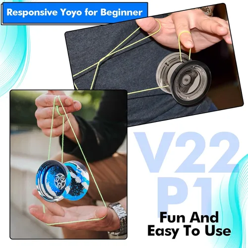 Miniatura 3 de YOYOSTUDIO Yoyo Profesional para Niños/Adultos, Paquete de 2 Yoyos, Yoyo Sensible V22 & P1, Yoyo de Doble Propósito para Principiante/Avanzado, 10