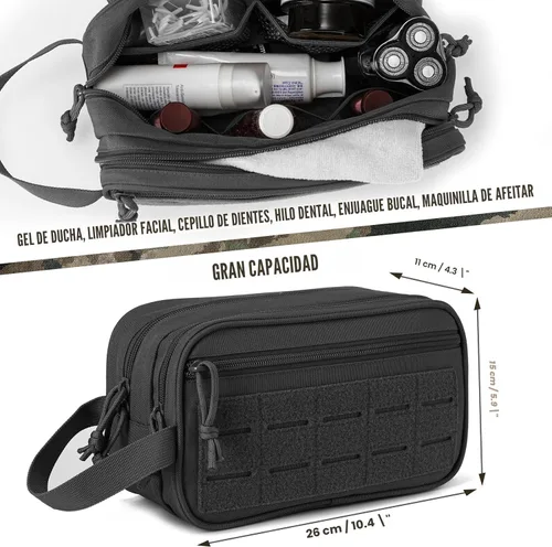 Miniatura 2 de QT&QY Neceser táctico para hombre, bolsa de higiene EDC herramienta militar Molle bolsas pequeñas Dopp Kit de afeitado para hombre Bolsas de ducha
