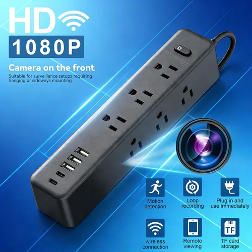 Miniatura 2 de Mini cámara inalámbrica para el hogar - Cámara pequeña - Cámara Wi-Fi interior - 1080P HD - Puerto USB - Lateral