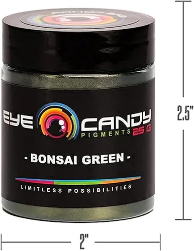 Miniatura 6 de Pigmentos Eye Candy Pigments Premium Green Mica Powder – Bonsai Green (0.88 oz) – para epoxi, resina, jabón, pintura, carpintería, vertido acrílico