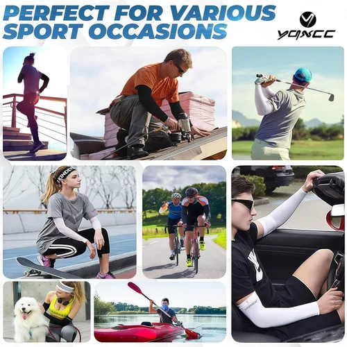Miniatura 2 de YQXCC 4 Pares de Mangas para Brazos para Hombres Mujeres Protección UV Solar de Enfriamiento UPF 50 Mangas de Compresión Deportivas 1 par
