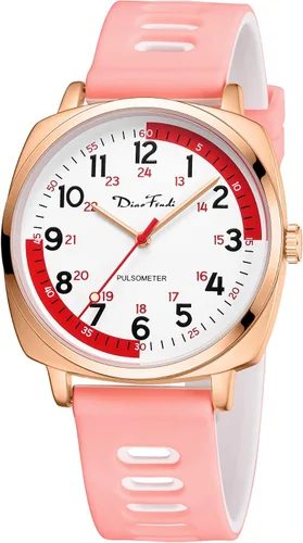 Diaofendi Reloj de enfermera impermeable para profesionales médicos, mujeres y hombres, 24 horas con segunda mano, esfera militar fácil de leer