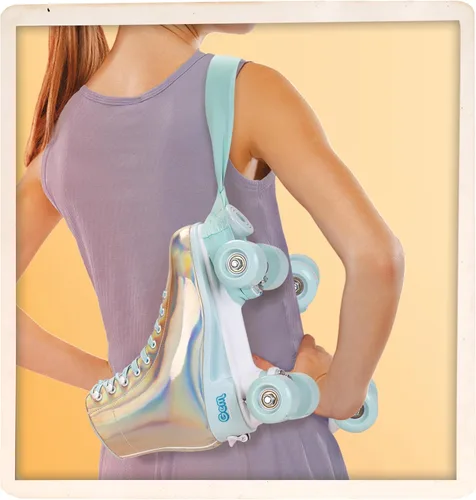 Miniatura 3 de GEM Patines cuádruples, color azul holográfico, talla 7-10