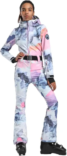 Miniatura 109 de GSOU SNOW Traje de esquí para mujer, traje de nieve delgado de una pieza, chaqueta de nieve, impermeable, resistente al viento, deportes al aire