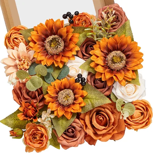 Miniatura 25 de Serwalin Flores artificiales, flores rosadas, flores de seda falsas, flores de pastel de boda, flores para ramos de boda, centros de mesa, Un rosa