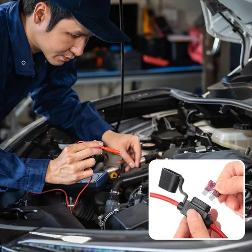 Miniatura 6 de Shimeyao - Juego de 24 portafusibles en línea impermeables de repuesto automotriz con fusibles de hoja ATC para automóvil, camioneta, motocicleta
