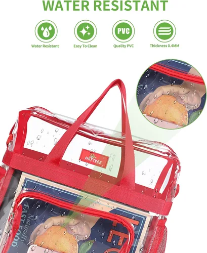 Miniatura 62 de MAY TREE Bolsa transparente para eventos en estadios de 12 x 6 x 12 pulgadas, bolsa de almuerzo transparente con correas reforzadas para trabajo