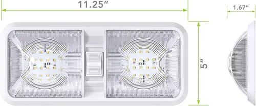 Miniatura 2 de Paquete de 2 luces LED para techo con doble cúpula para RV con interruptor de encendido/apagado para iluminación