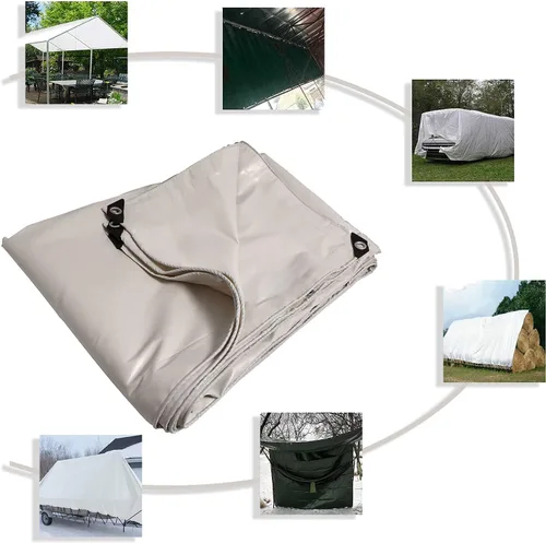 Miniatura 10 de 10' x 20' Cubiertas de lona de vinilo verde resistente de 14 mil para usos múltiples: impermeable, resistente al sol, techo, lona a prueba
